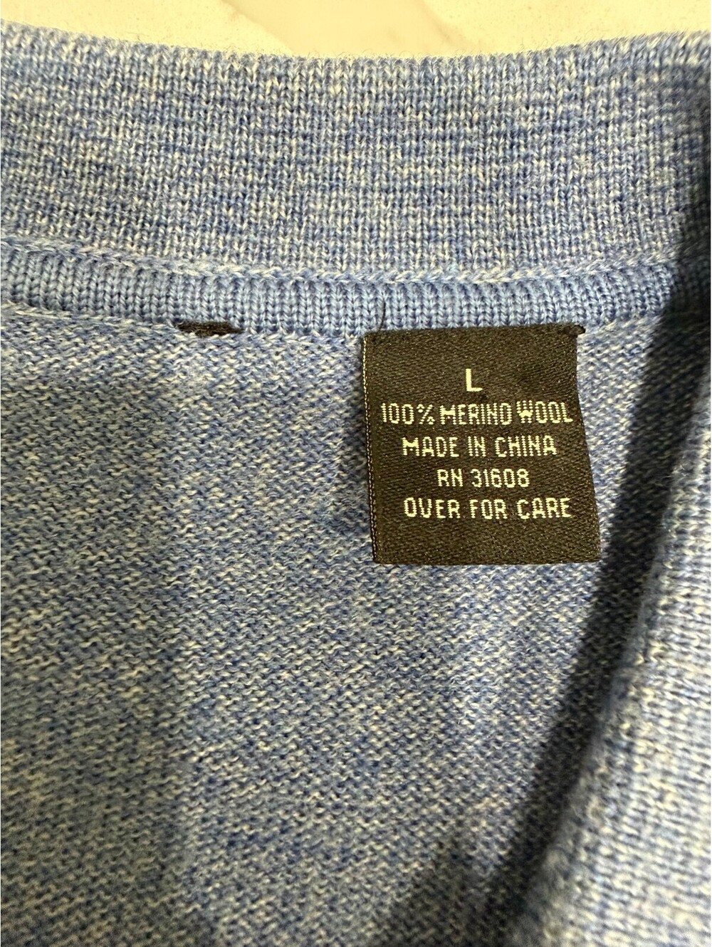 JoS. A. Bank Men’s 100% Merino Wool Long Sleeve Polo Sweater – Blue – Size L - Picture 4 of 7